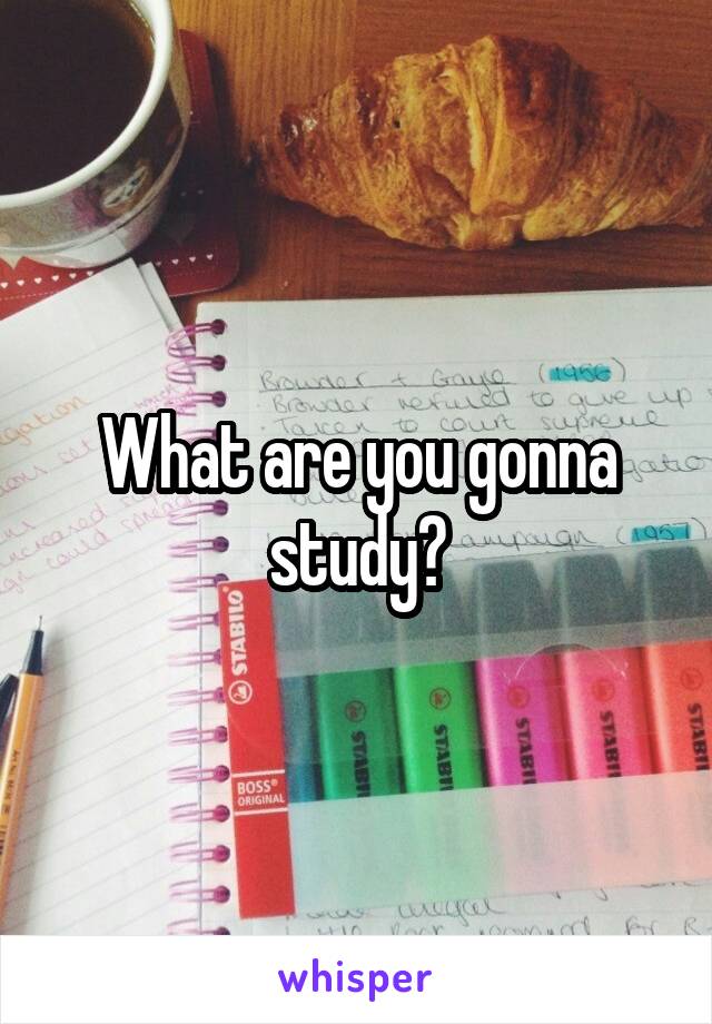 What are you gonna study?