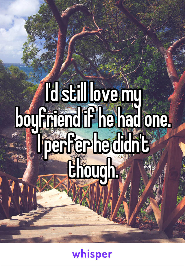 I'd still love my boyfriend if he had one. I perfer he didn't though.