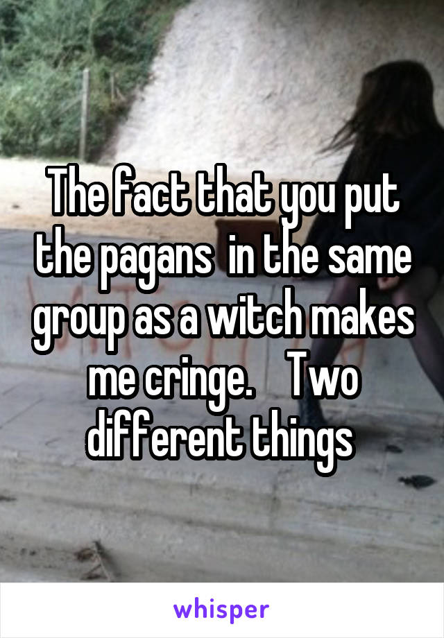 The fact that you put the pagans  in the same group as a witch makes me cringe.    Two different things 