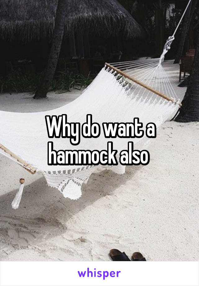 Why do want a hammock also 