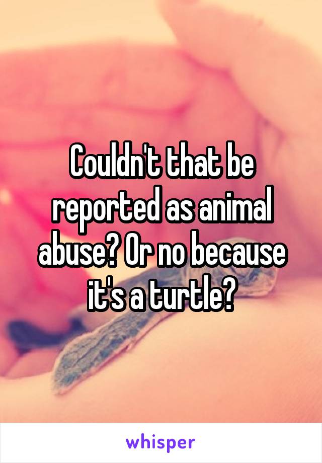 Couldn't that be reported as animal abuse? Or no because it's a turtle?