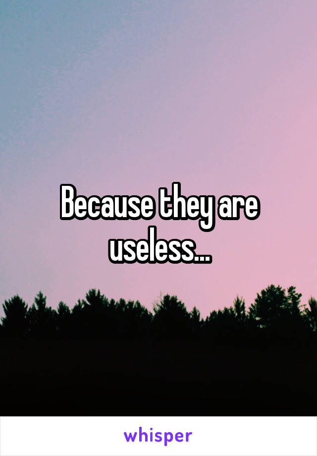 Because they are useless...