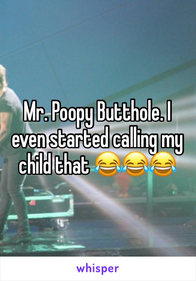 Mr. Poopy Butthole. I even started calling my child that 😂😂😂