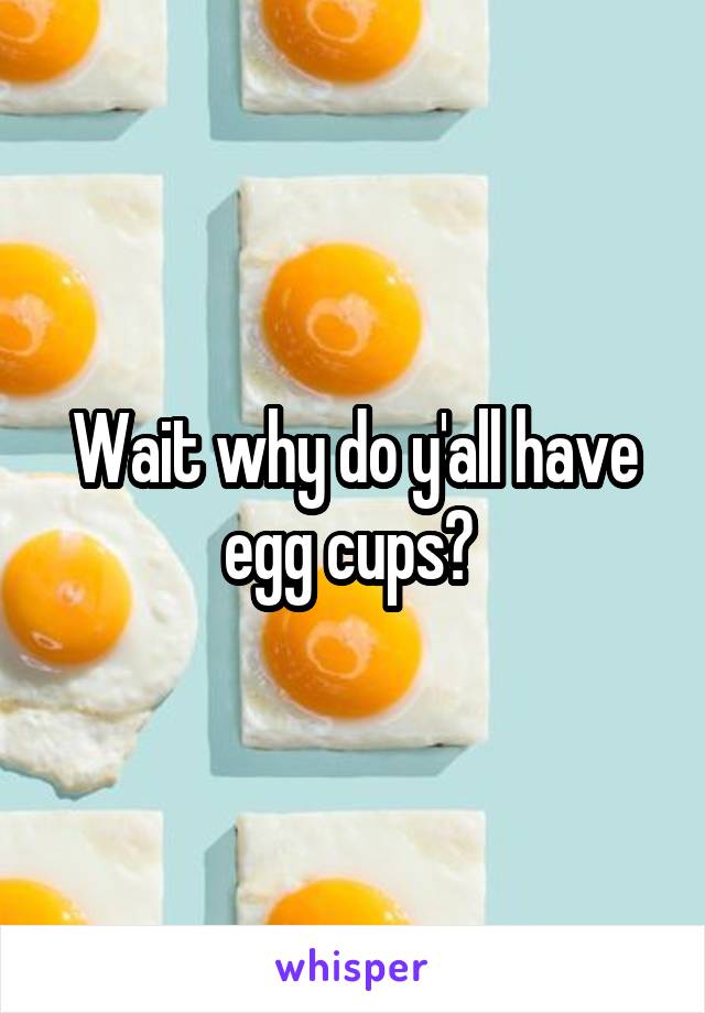 Wait why do y'all have egg cups? 