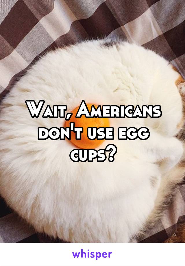 Wait, Americans don't use egg cups?