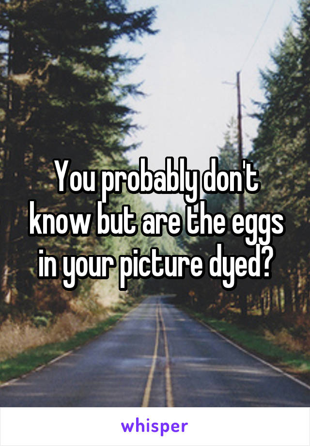 You probably don't know but are the eggs in your picture dyed?