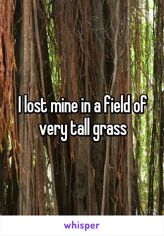 I lost mine in a field of very tall grass