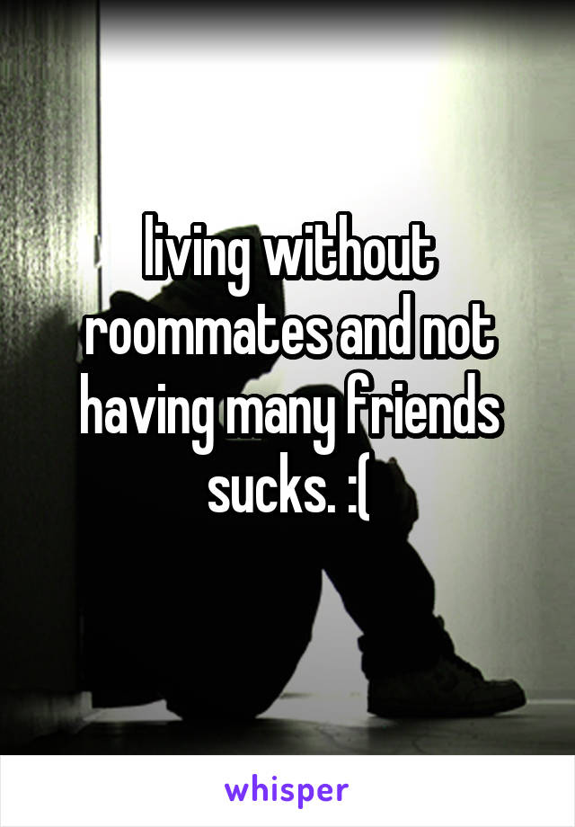 living without roommates and not having many friends sucks. :(
