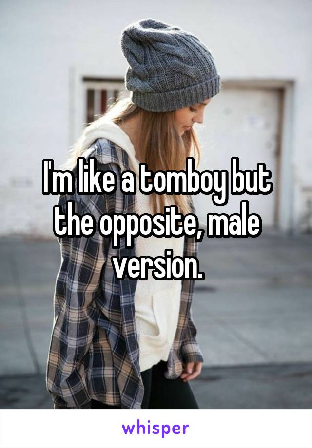 I'm like a tomboy but the opposite, male version.