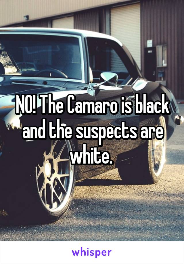 NO! The Camaro is black and the suspects are white. 