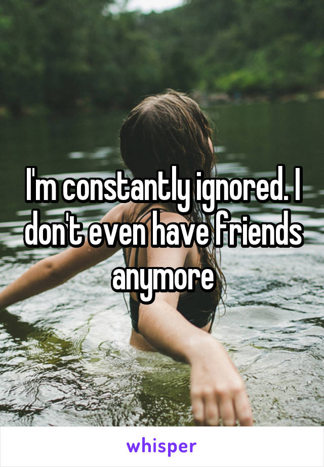 I'm constantly ignored. I don't even have friends anymore