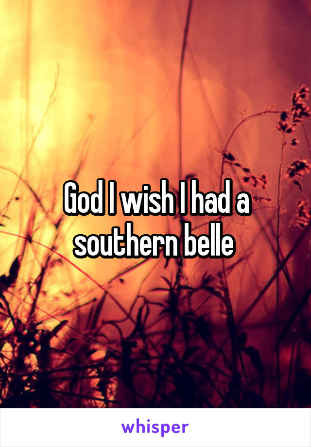 God I wish I had a southern belle 