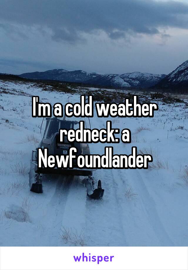 I'm a cold weather redneck: a Newfoundlander