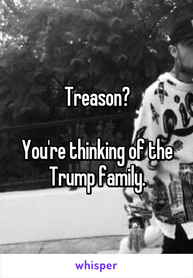 Treason?

You're thinking of the Trump family.