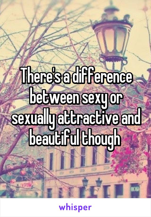 There's a difference between sexy or sexually attractive and beautiful though 