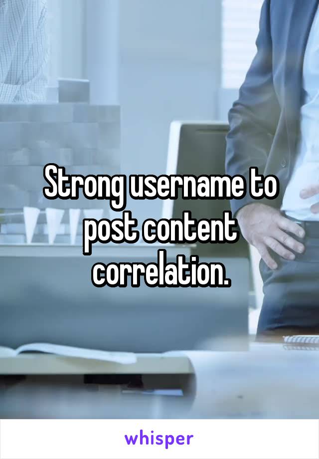 Strong username to post content correlation.