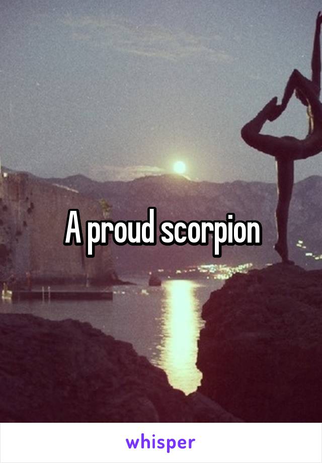 A proud scorpion