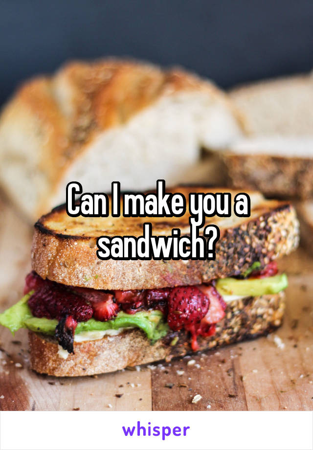 Can I make you a sandwich?