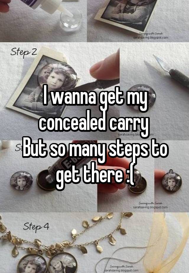 I wanna get my concealed carry 
But so many steps to get there :(