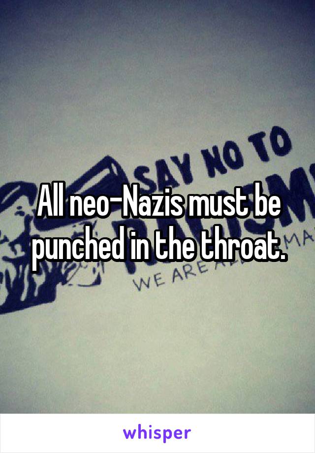 All neo-Nazis must be punched in the throat.