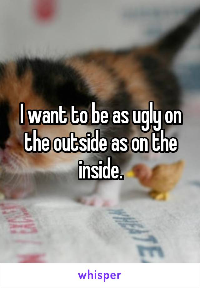 I want to be as ugly on the outside as on the inside.