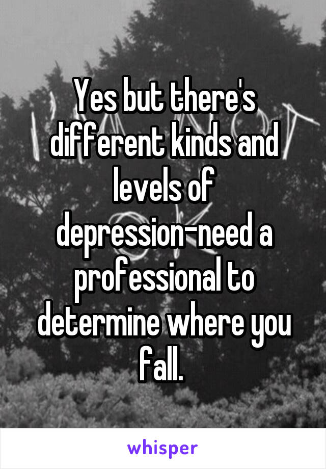 Yes but there's different kinds and levels of depression-need a professional to determine where you fall. 