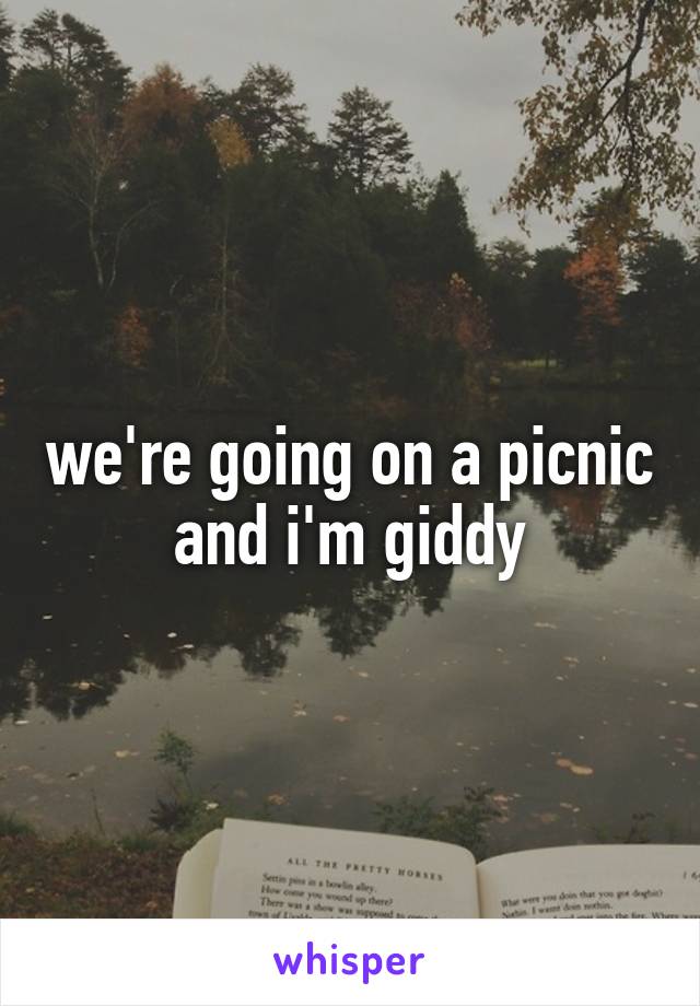 we're going on a picnic and i'm giddy