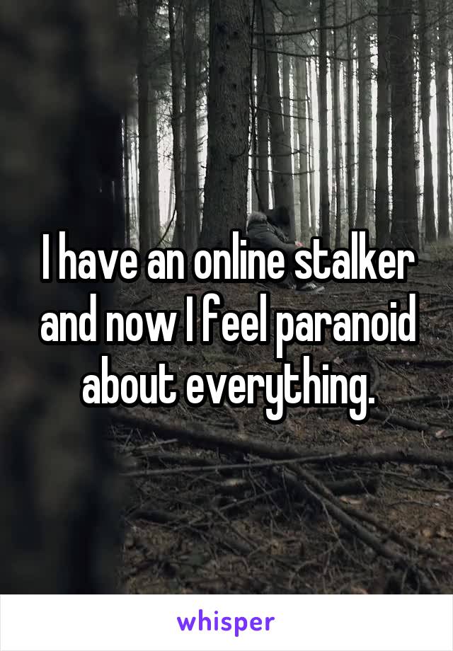 I have an online stalker and now I feel paranoid about everything.