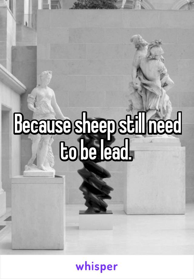 Because sheep still need to be lead. 