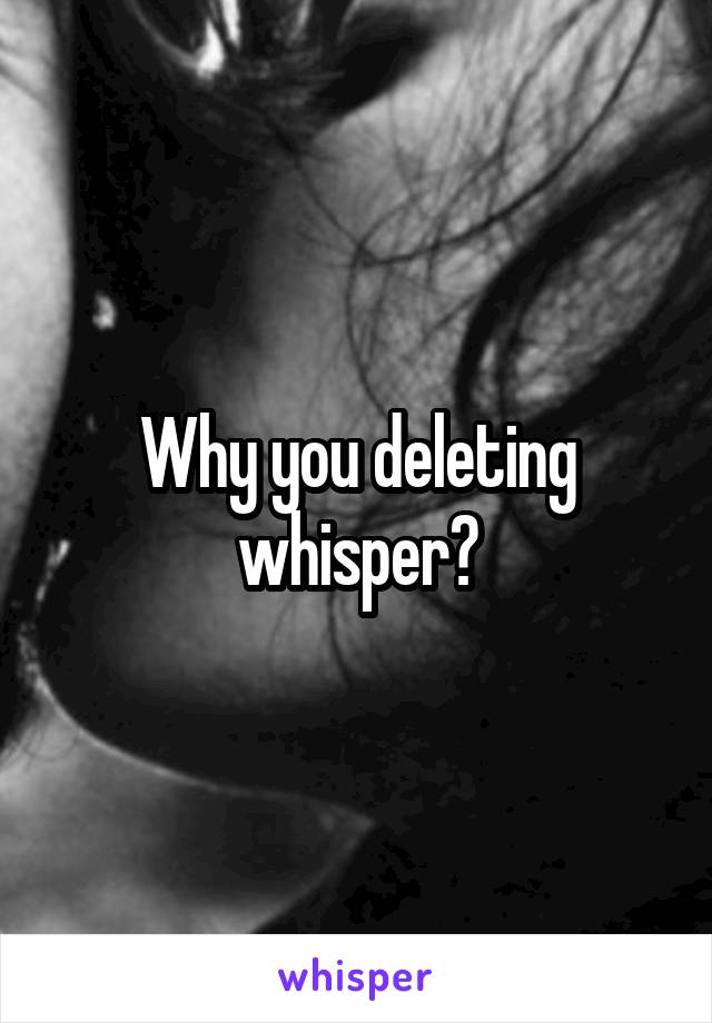 Why you deleting whisper?