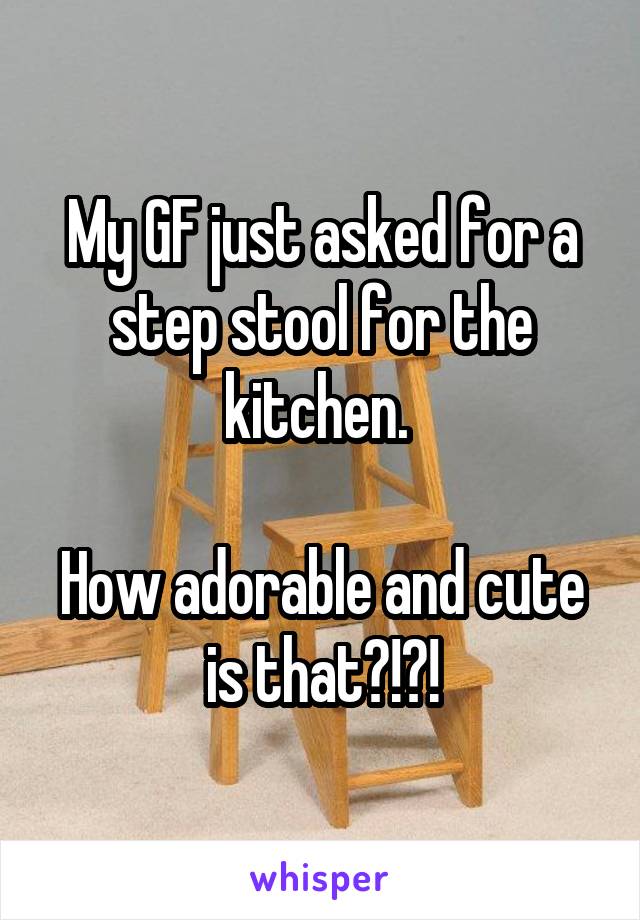 My GF just asked for a step stool for the kitchen. 

How adorable and cute is that?!?!