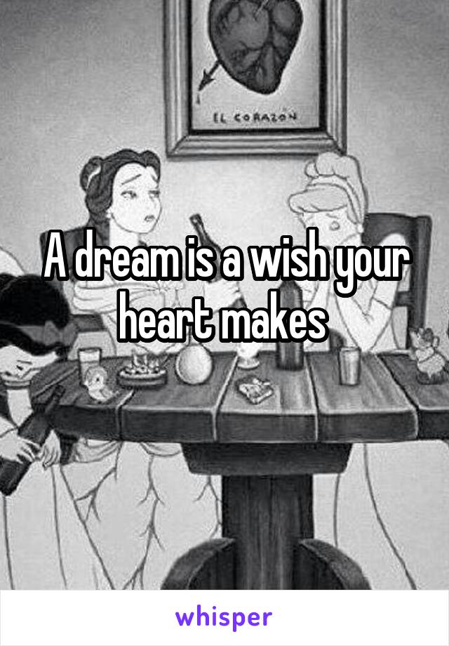 A dream is a wish your heart makes 
