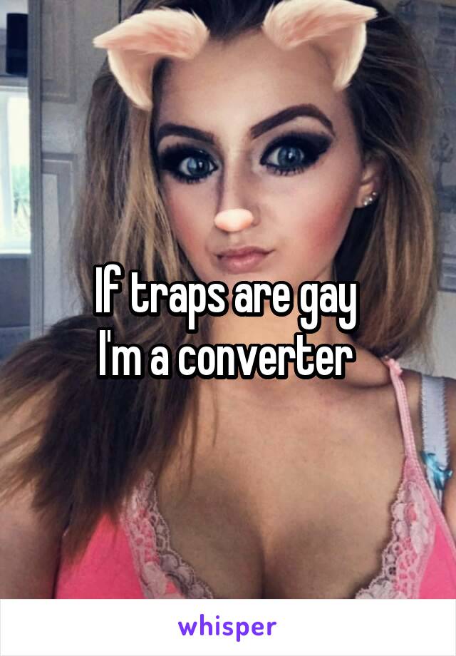 If traps are gay 
I'm a converter 