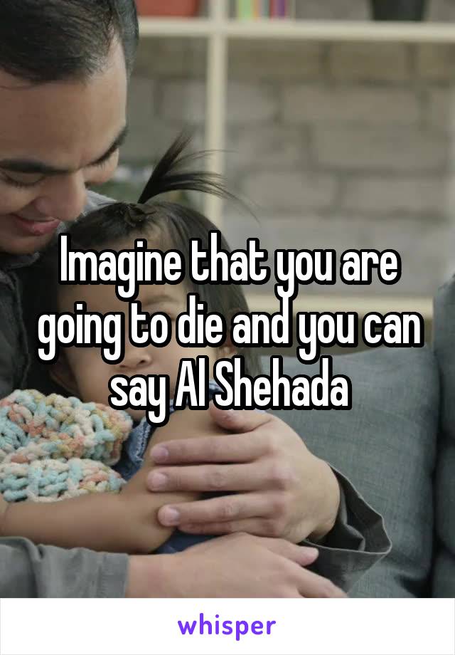 Imagine that you are going to die and you can say Al Shehada