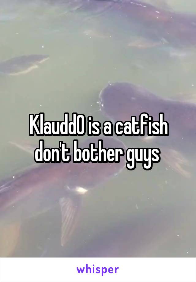 Klaudd0 is a catfish don't bother guys 