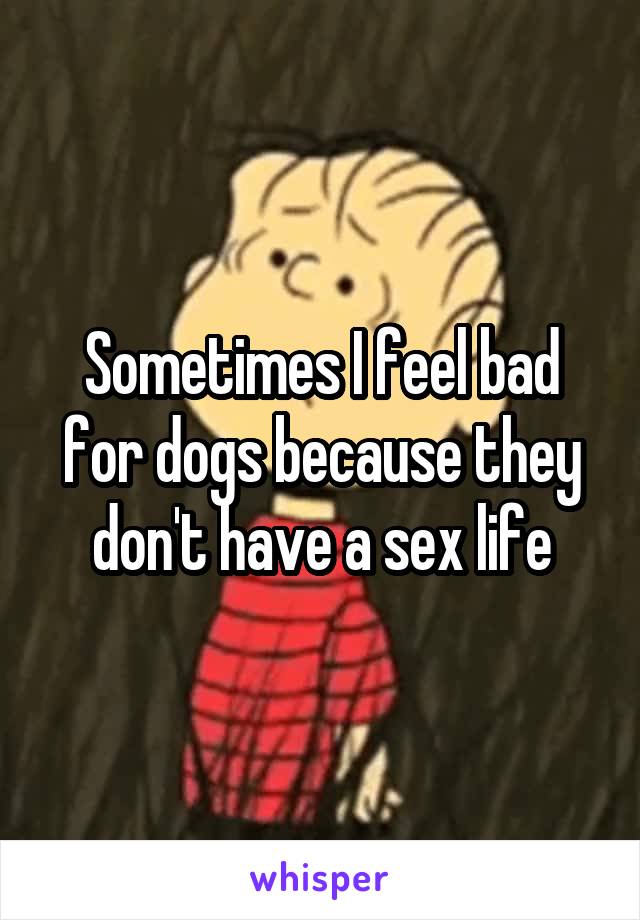 Sometimes I feel bad for dogs because they don't have a sex life