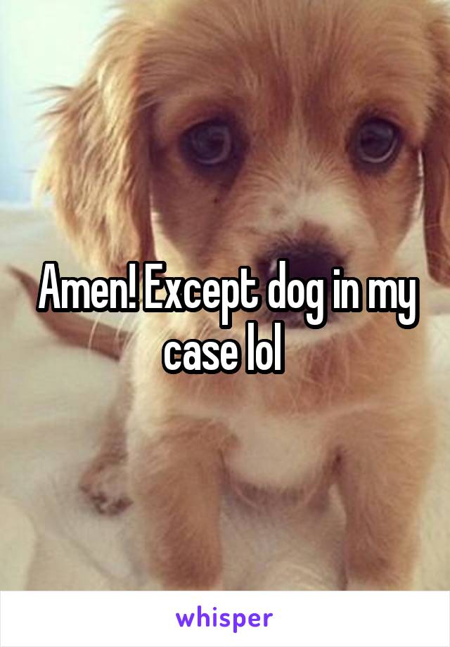 Amen! Except dog in my case lol 