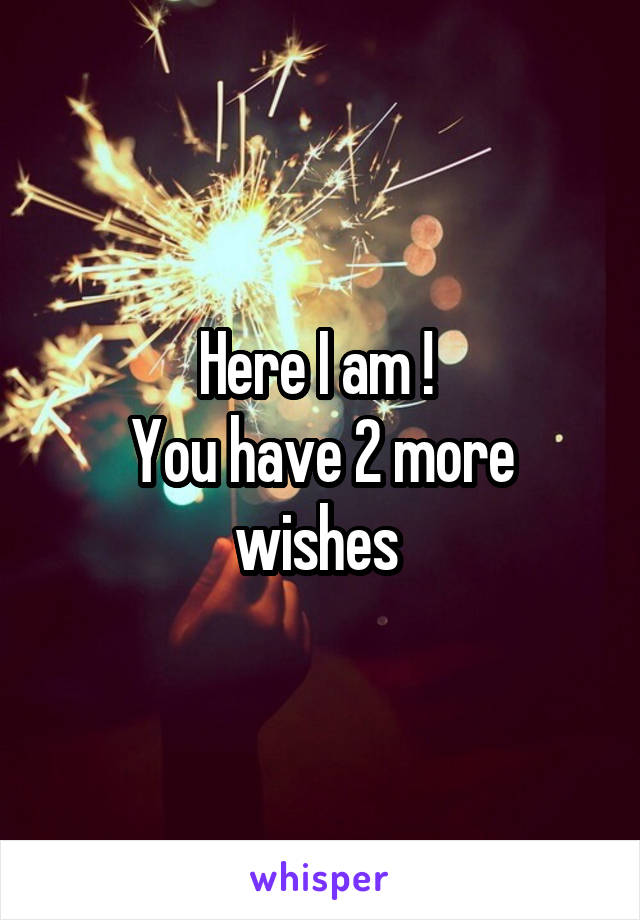 Here I am ! 
You have 2 more wishes 