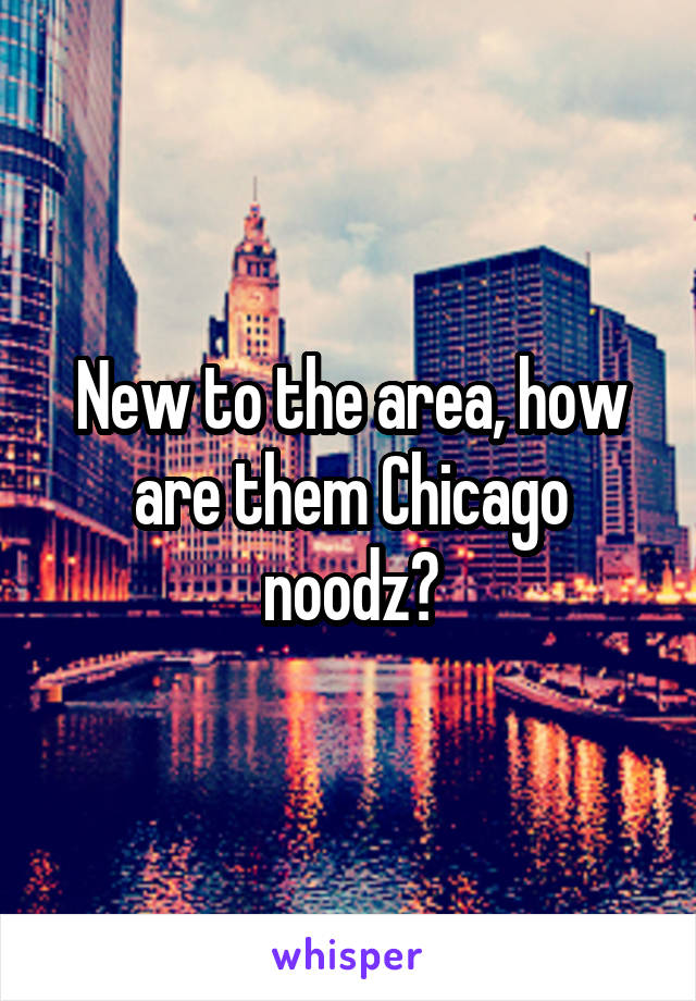 New to the area, how are them Chicago noodz?