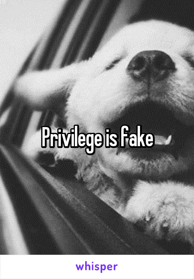 Privilege is fake