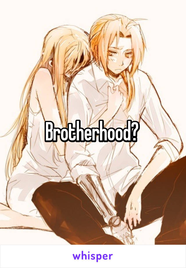 Brotherhood? 