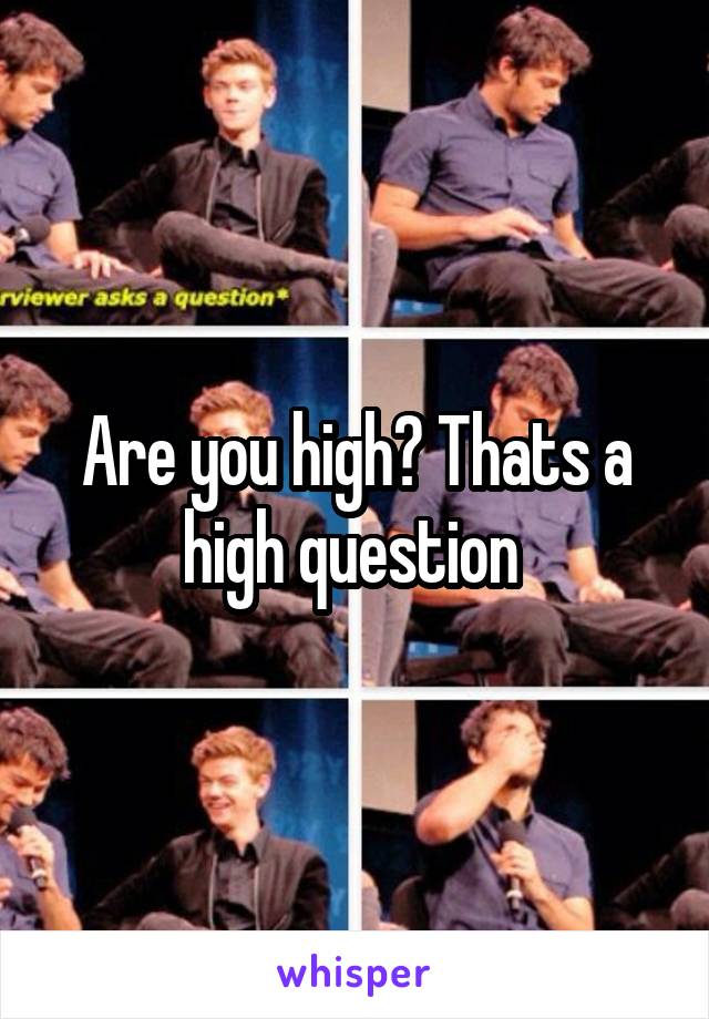 Are you high? Thats a high question 