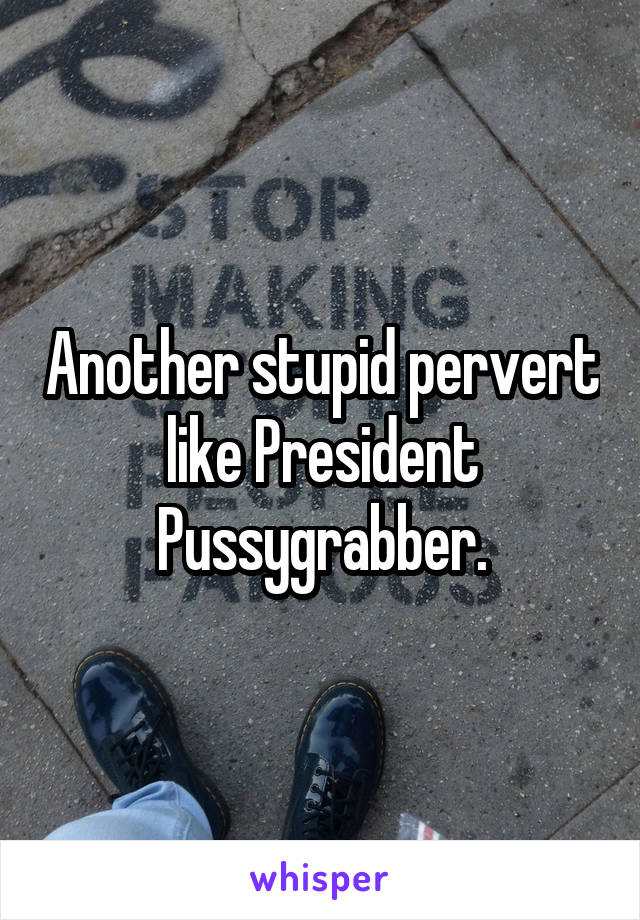 Another stupid pervert like President Pussygrabber.