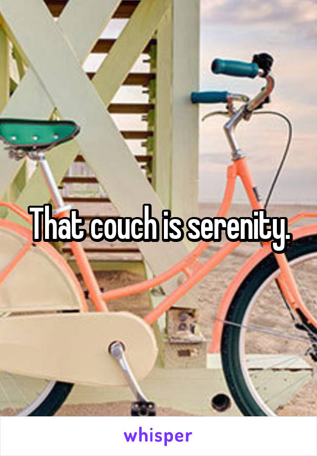 That couch is serenity.