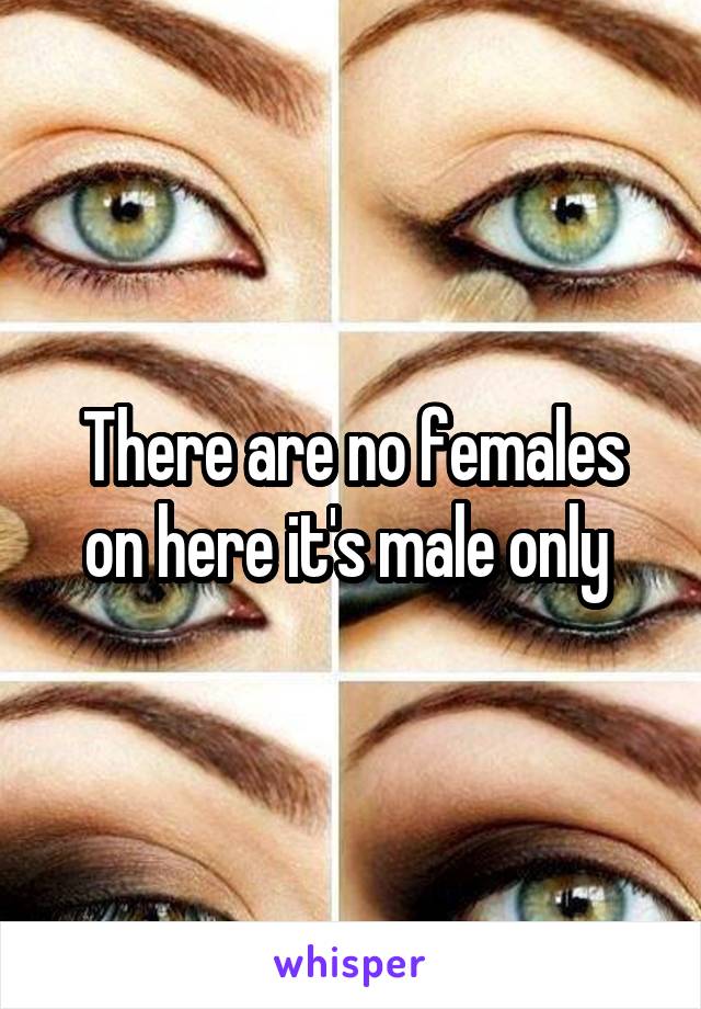 There are no females on here it's male only 