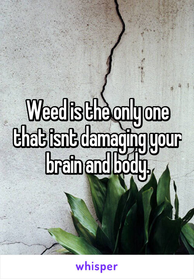 Weed is the only one that isnt damaging your brain and body.