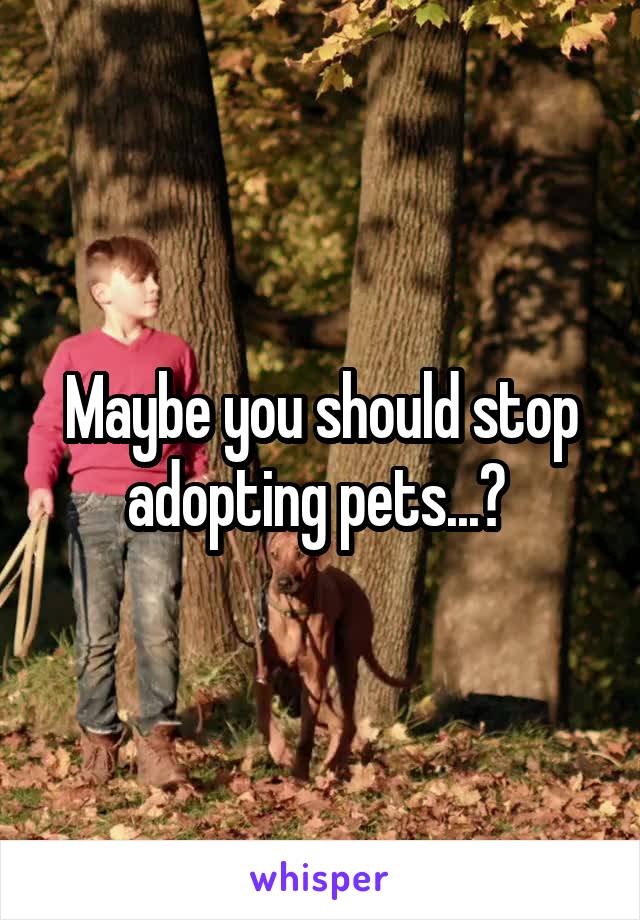 Maybe you should stop adopting pets...? 