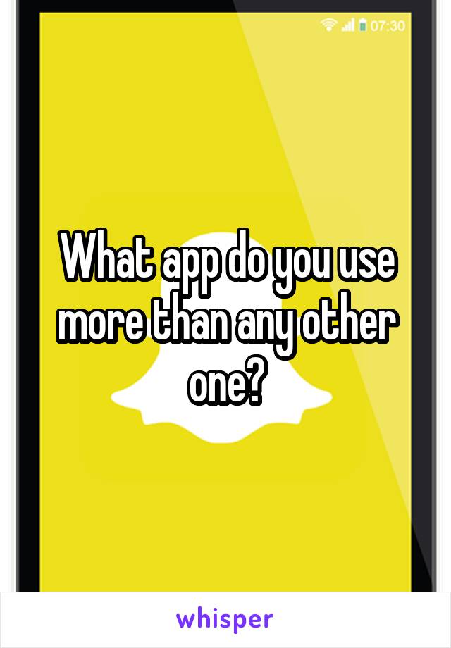 What app do you use more than any other one?