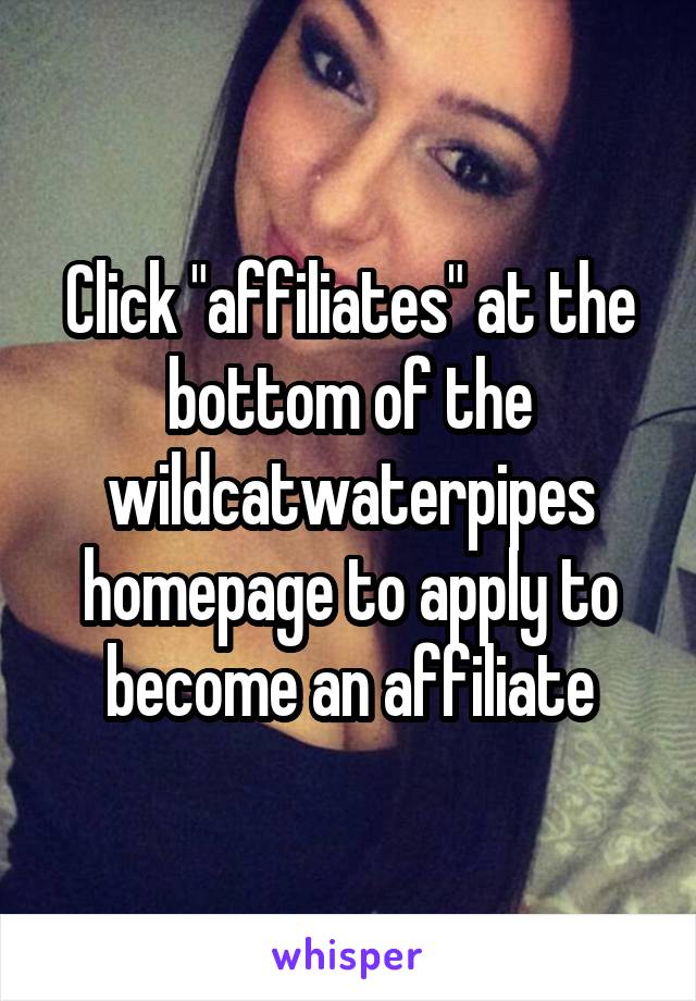 Click "affiliates" at the bottom of the wildcatwaterpipes homepage to apply to become an affiliate