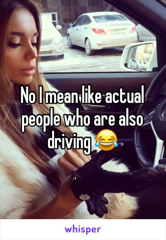 No I mean like actual people who are also driving 😂